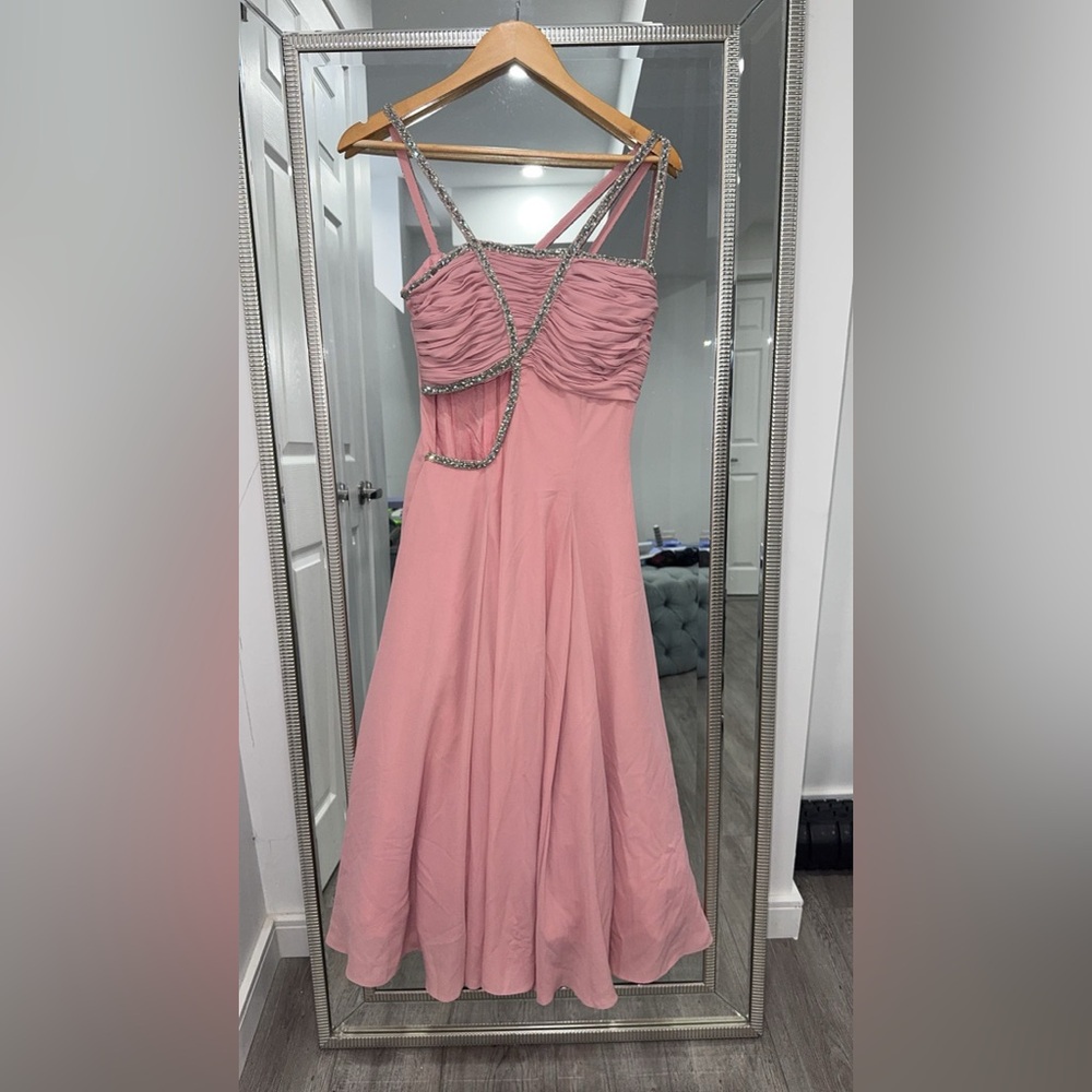 Elegant Pink Ruched Dress